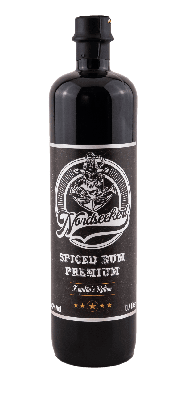 Nordseekerl Spiced Rum Premium-Produktbild - Flasche mit Rum